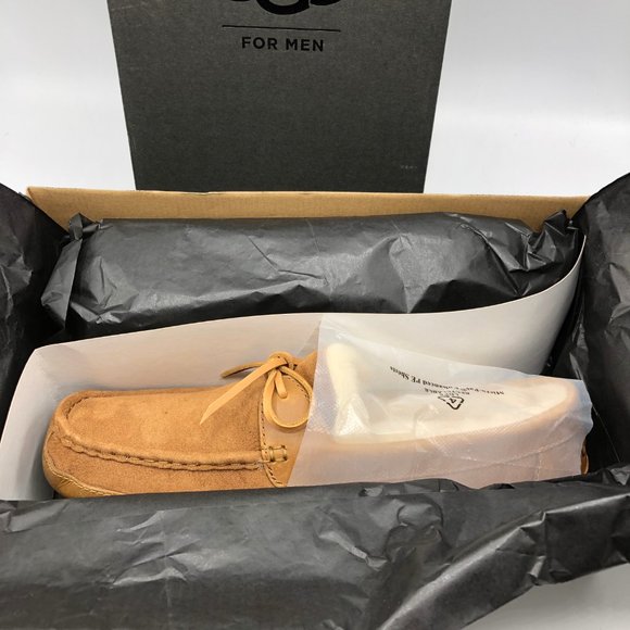 UGG Australia Byron Chestnut Leather Fur Slippers - Picture 12 of 14